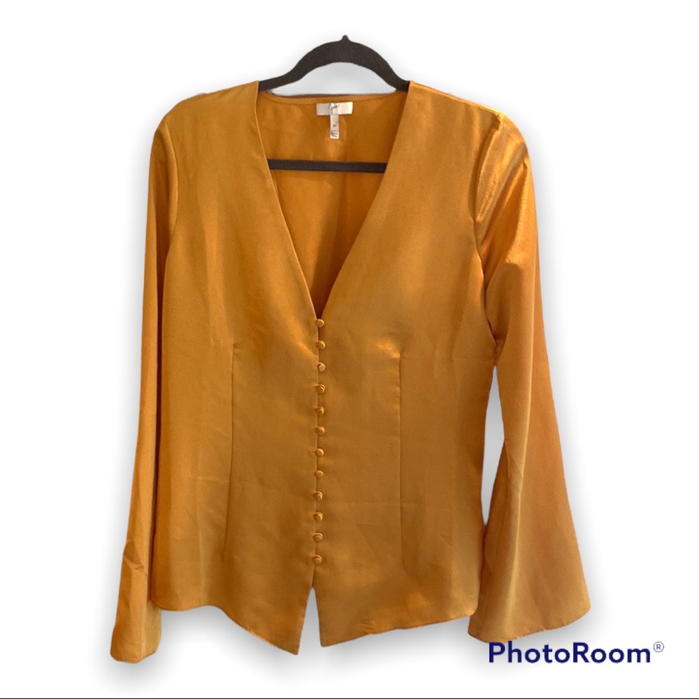 NWOT Joie yellow/gold long sleeve blouse